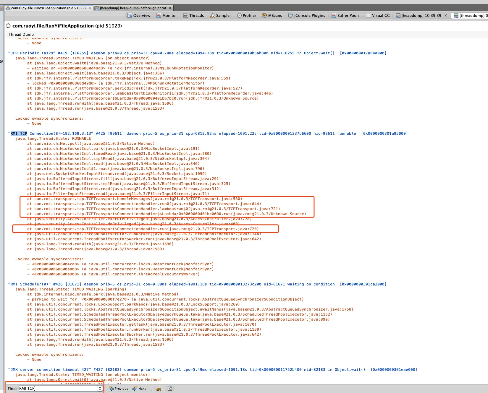 抽样器-thread dump